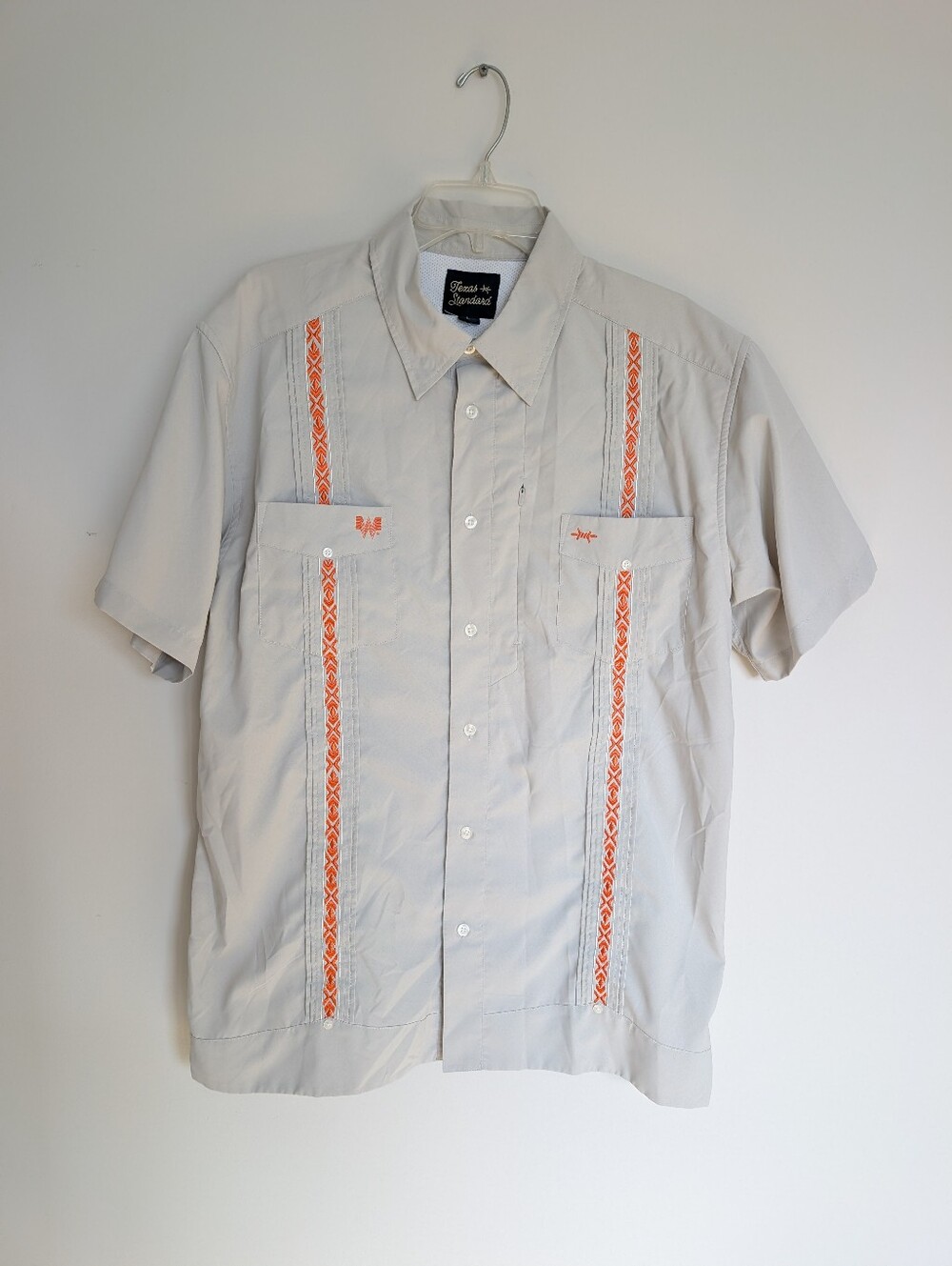 Texas Standard men's performance fishing Guayabera Libre Shirt Large Excellent